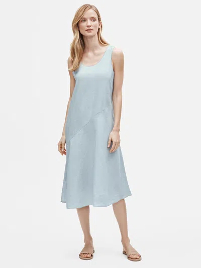 Eileen Fisher Organic Handkerchief Linen Tank Dress In Blue