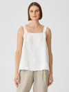 Eileen Fisher Organic Handkerchief Linen Tank In White