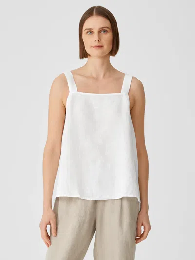 Eileen Fisher Organic Handkerchief Linen Tank In White