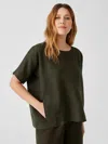 Eileen Fisher Organic Handkerchief Linen Top In Green