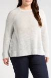 Eileen Fisher Organic Linen & Cotton Slub Crewneck Sweater In White