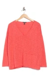 Eileen Fisher Organic Linen & Cotton V-neck Sweater In Yellow