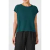 Eileen Fisher Dolman Sleeve Organic Linen Top In Aegean