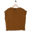 Eileen Fisher Organic Linen & Organic Cotton Cap Sleeve T-shirt In Bronze