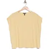 Eileen Fisher Organic Linen & Organic Cotton Cap Sleeve T-shirt In Butter