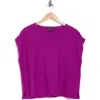 Eileen Fisher Organic Linen & Organic Cotton Cap Sleeve T-shirt In Heliotrope