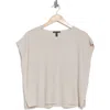 Eileen Fisher Organic Linen & Organic Cotton Cap Sleeve T-shirt In Natural White