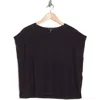 Eileen Fisher Organic Linen & Organic Cotton Cap Sleeve T-shirt In Nocturne