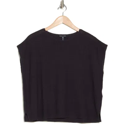 Eileen Fisher Organic Linen & Organic Cotton Cap Sleeve T-shirt In Nocturne