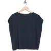 Eileen Fisher Organic Linen & Organic Cotton Cap Sleeve T-shirt In Ocean