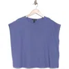 Eileen Fisher Organic Linen & Organic Cotton Cap Sleeve T-shirt In Periwinkle