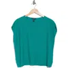 Eileen Fisher Boxy Short-sleeve Crewneck Top In Sea Star