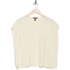 Eileen Fisher Organic Linen & Organic Cotton Cap Sleeve T-shirt In Soft White