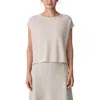 Eileen Fisher Organic Linen & Organic Cotton Cap Sleeve T-shirt In Undyed Natural