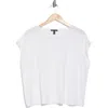 Eileen Fisher Organic Linen & Organic Cotton Cap Sleeve T-shirt In White