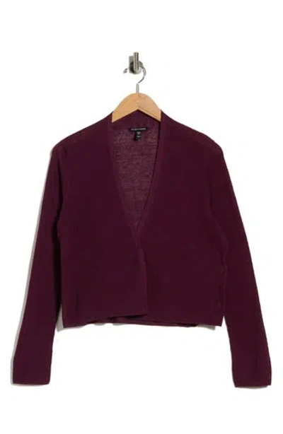 Eileen Fisher Organic Linen & Organic Cotton Cardigan In Blackberry