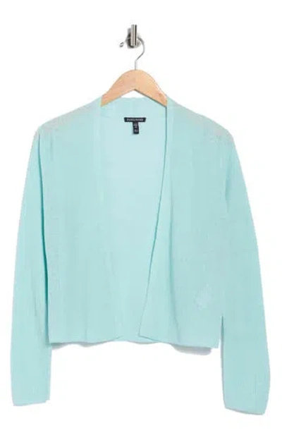 Eileen Fisher Organic Linen & Organic Cotton Cardigan In Blue