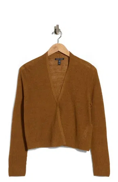 Eileen Fisher Organic Linen & Organic Cotton Cardigan In Bronze