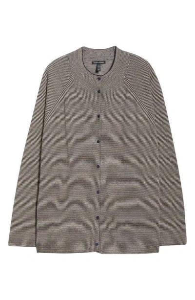 Eileen Fisher Organic Linen & Organic Cotton Cardigan In Gray
