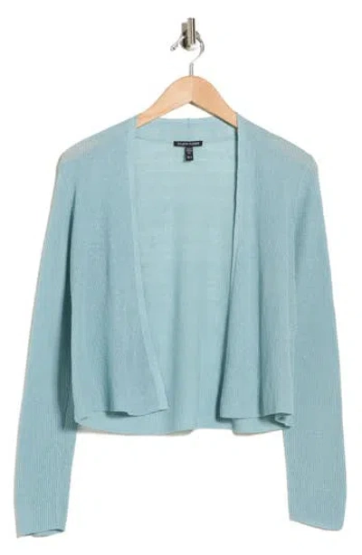 Eileen Fisher Organic Linen & Organic Cotton Cardigan In Blue