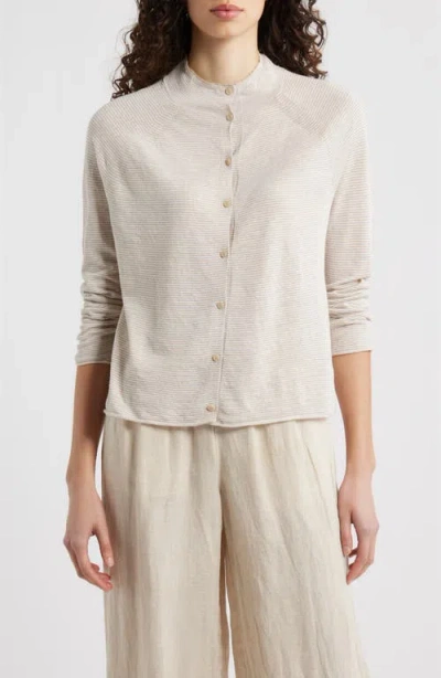 Eileen Fisher Organic Linen & Organic Cotton Cardigan In Neutral