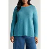 Eileen Fisher Organic Linen & Organic Cotton Crewneck Sweater In River