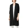 Eileen Fisher Organic Linen & Organic Cotton Long Cardigan In Black