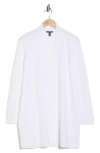 Eileen Fisher Organic Linen & Organic Cotton Long Cardigan In White