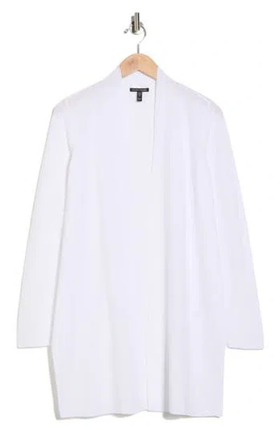 Eileen Fisher Organic Linen & Organic Cotton Long Cardigan In White