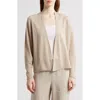 Eileen Fisher Organic Linen & Organic Cotton Open Front Cardigan In Undyed Natural