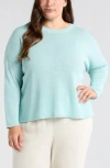 Eileen Fisher Crewneck Wool Sweater In Blue