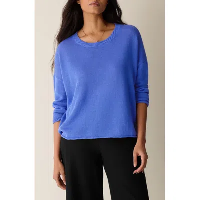 Eileen Fisher Organic Linen & Organic Cotton Sweater In Blue