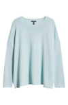 Eileen Fisher Crewneck Wool Sweater In Pool