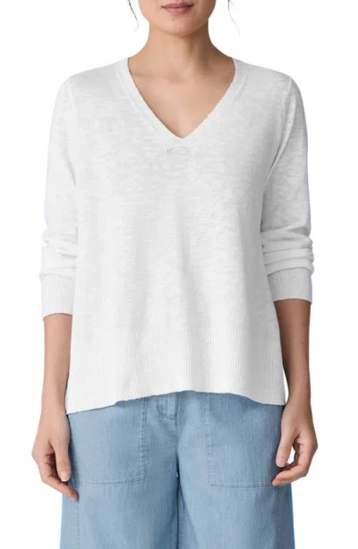 Eileen Fisher Organic Linen & Organic Cotton V-neck Sweater