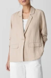 Eileen Fisher Organic Linen & Silk Blazer In Wheat