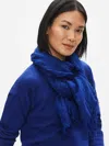 Eileen Fisher Organic Linen & Tencel Texture Scarf In Blue