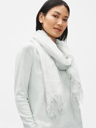 Eileen Fisher Organic Linen & Tencel Texture Scarf In Gray