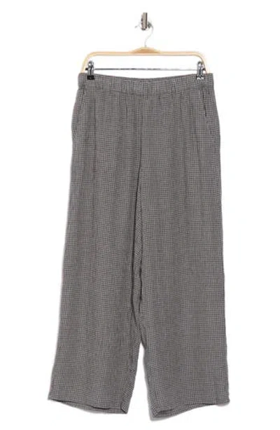 Eileen Fisher Organic Linen Ankle Wide Leg Pants In Gray