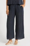 Eileen Fisher Organic Linen Ankle Wide Leg Pants