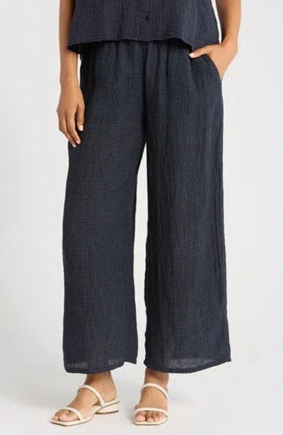 Eileen Fisher Organic Linen Ankle Wide Leg Pants