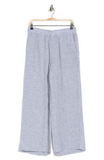 Eileen Fisher Organic Linen Ankle Wide Leg Pants In Black