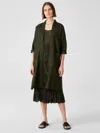 Eileen Fisher Organic Linen Belted Jacket In Black