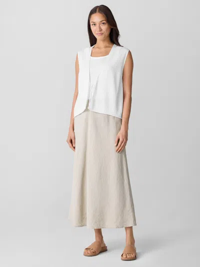 Eileen Fisher Organic Linen Bias Skirt In Black