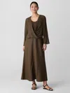 Eileen Fisher Organic Linen Bias Skirt In Brown