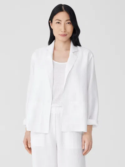 Eileen Fisher Organic Linen Blazer In White