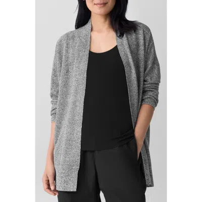Eileen Fisher Organic Linen Blend Open Front Cardigan In Gray