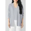 Eileen Fisher Organic Linen Blend Open Front Cardigan In Sangria