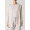 Eileen Fisher Organic Linen Blend Open Front Cardigan In Undyed Natural