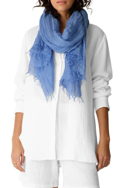Eileen Fisher Organic Linen Blend Scarf In Blue