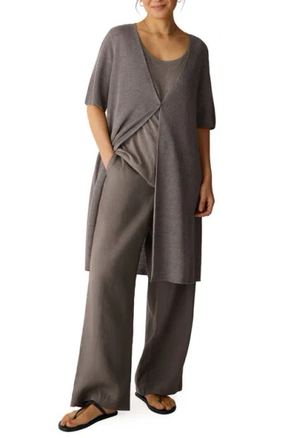 Eileen Fisher Organic Linen Cardigan In Gray